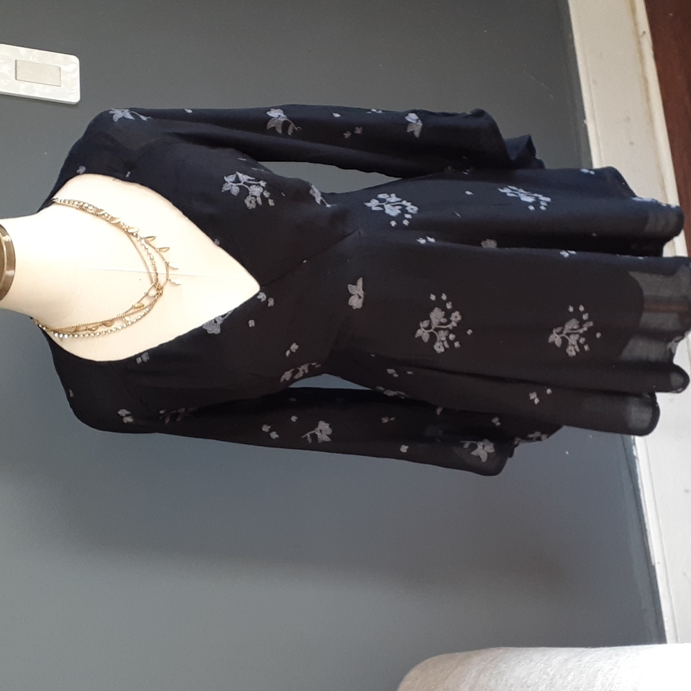 Free people black floral  dress size 4